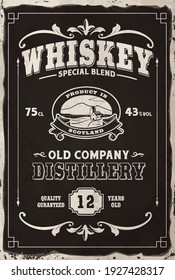 OLD  WHISKEY POSTER VINTAGE GRAPHIC