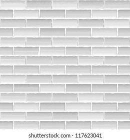 Old white brick wall, seamless background, vector eps10 illustration