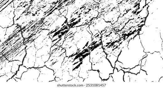 Old white concrete wall texture - wide banner format background with copy space for text. Grunge gray texture of chips, cracks, scratches.eps10