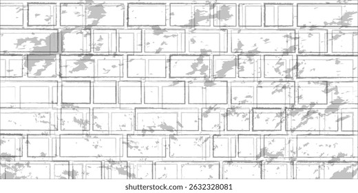 Old white concrete wall texture - wide banner format background with copy space for text. Grunge gray texture of chips, cracks, scratches, Soft white grunge.