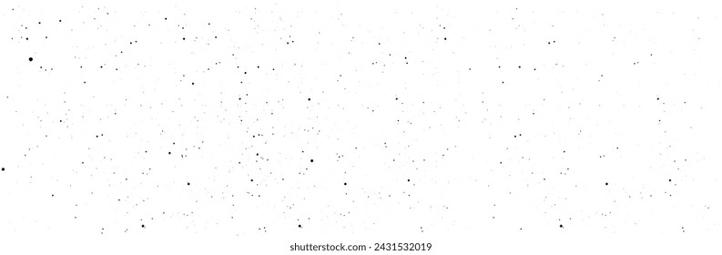 Old white grungy paper or cardboard for backdrop. Grunge stamp, vintage effect, traces of antiquity. Dark dust particles on a dark background. Vector illustration of astrology horizontal background.