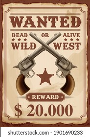 old wild west poster with guns