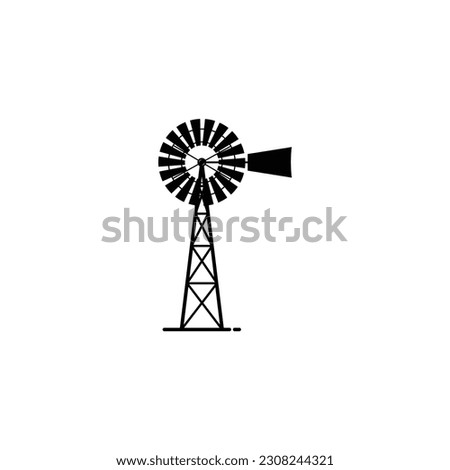 Old windmill icon vector graphics