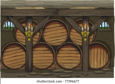 An old wine barrels