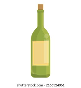 Old Wine Bottle Icon Cartoon Vector. Alcohol Glass. Woman Drink