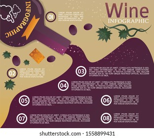 Old Wine bottle infographic template