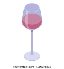 Old wine glass icon. Isometric of old wine glass vector icon for web design isolated on white background