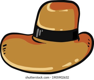 Viejo sombrero de invierno, ilustración, vector sobre un fondo blanco.