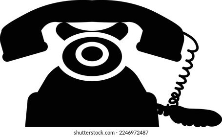 Old wire telephone icon. Icon design for use in all printable and digital media works.