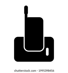 Old wireless phone, filled icon pixel-perfect for web or print usage.