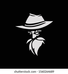 old wise black wizard vector