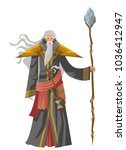 old wise magician with staff