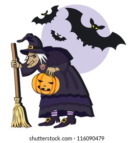 Old Witch Broom Cartoon Vector Illustration Stock Vector (Royalty Free ...