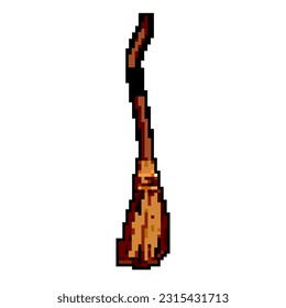 old witch broom game pixel art retro vector. bit old witch broom. old vintage illustration