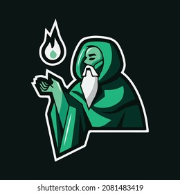 Old Witch With Fire In The Hands