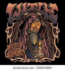 Old Witcher illustration. This design can be used for t-shirt design and other apparel