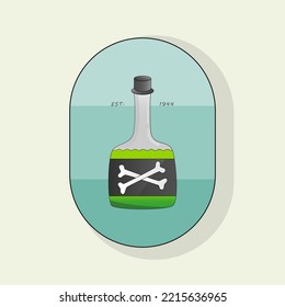 An old witch's potion that turns it into poison, A great picture for clothes, posters, for restaurants and bars for Halloween