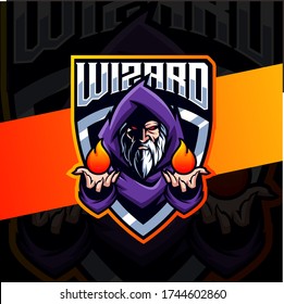 Old Wizard Mascot Esport Logo Design