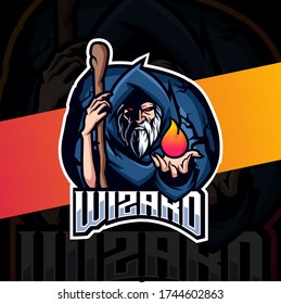 old wizard mascot esport logo design