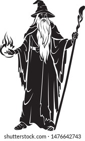 Old Wizard with Staff, Casting Spells