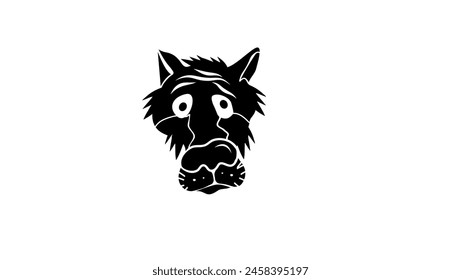 old wolf, black isolated silhouette