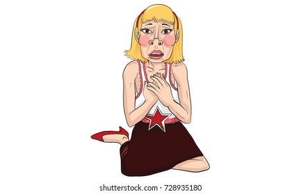 old woman action cartoon