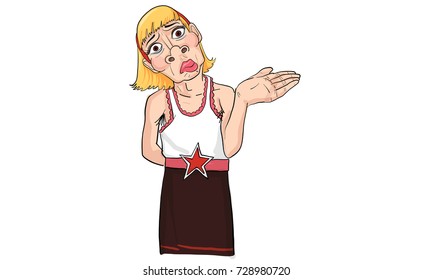 old woman action cartoon
