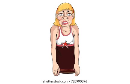 old woman action cartoon