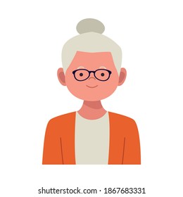 old woman avatar character icon vector illustration design