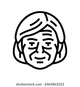 old woman avatar line icon vector. old woman avatar sign. isolated contour symbol black illustration