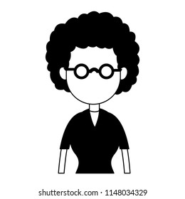 Old woman avatar profile in black and white