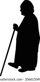 an old woman body silhouette vector