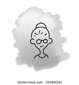 Old woman cartoon character drawing vector