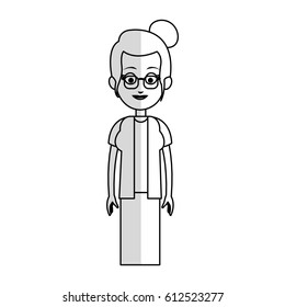 old woman cartoon icon