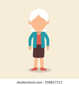 old woman character avatar icon