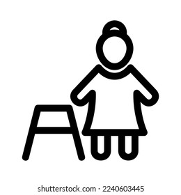 old woman citizen icon or logo isolated sign symbol vector illustration - high quality black style vector icons
