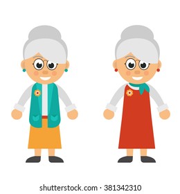 old woman in costume and dress set