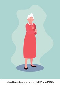 old woman with dress avatar character