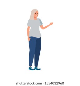 old woman elegant avatar character vector illustration design
