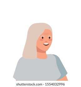 old woman elegant avatar character vector illustration design