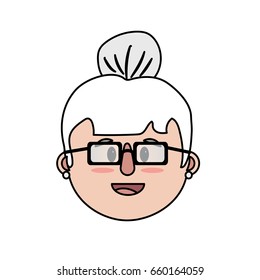 old woman face with hairstyle