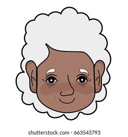 old woman face with hairstyle and expression