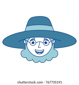 old woman face happy lady grandma cartoon