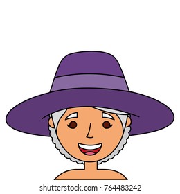 old woman face lady grandma cartoon