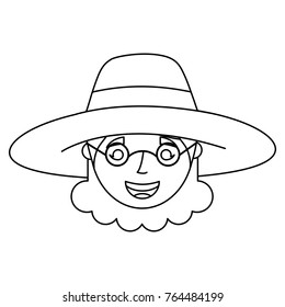 old woman face lady grandma cartoon
