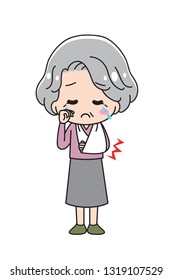 An old woman with a fracture