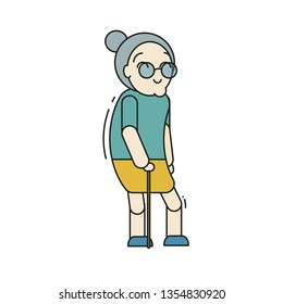 old woman, grandma, vector, character design