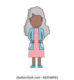 old woman with hairstyle and casual clothes
