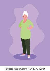 old woman with hands on waist