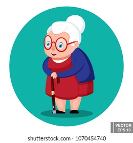 Old woman. Happiness. Elderly person. For your design.